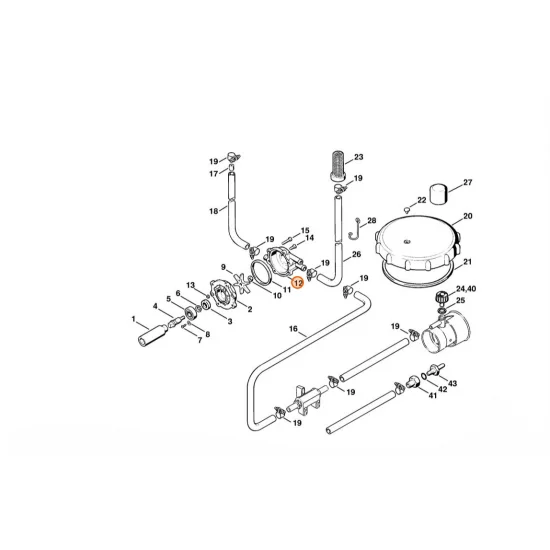 STIHL  Korpus pompy - strona dolna 4203 701 0510